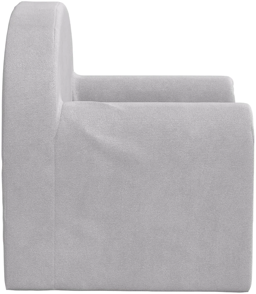 Vaikiška sofa-lova, šviesiai pilkos spalvos, minkštas pliušas