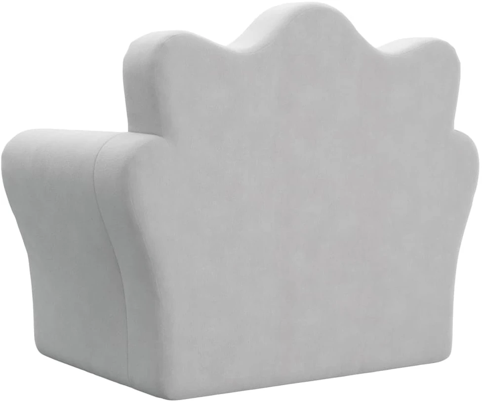 Vaikiška sofa-lova, šviesiai pilkos spalvos, minkštas pliušas