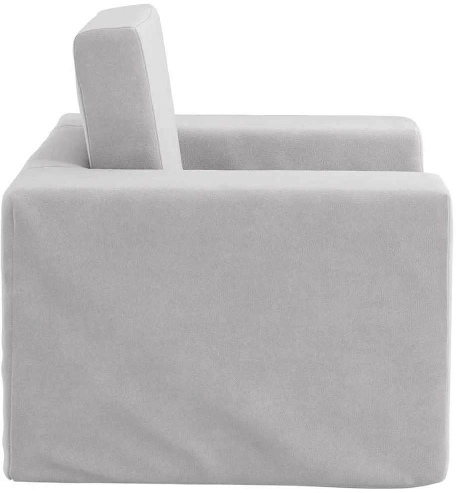Vaikiška sofa-lova, šviesiai pilkos spalvos, minkštas pliušas