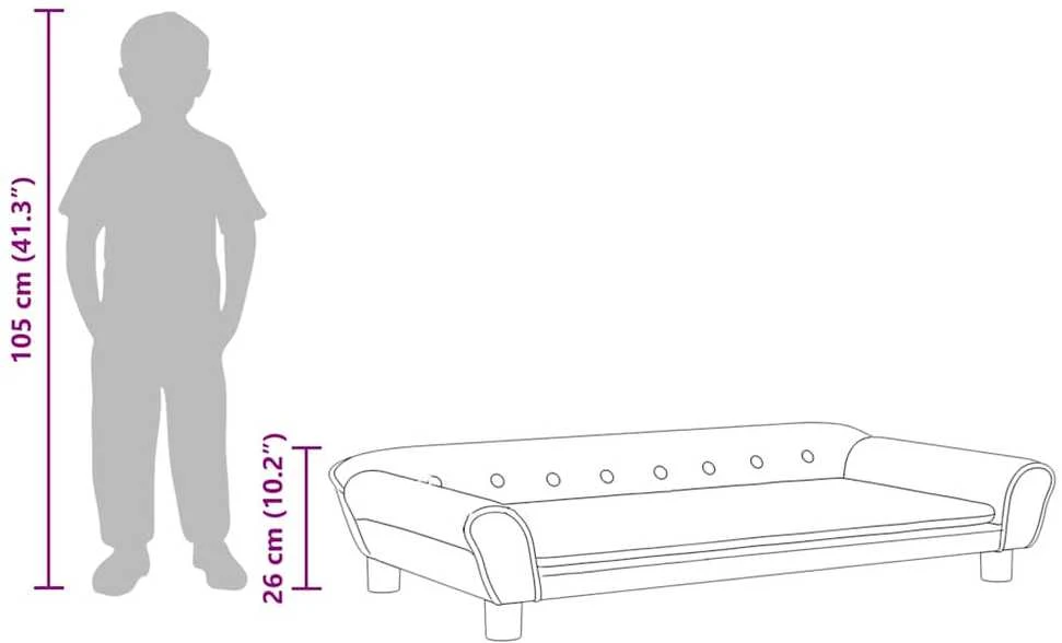 Vaikiška sofa, mėlynos spalvos, 100x50x26cm, aksomas