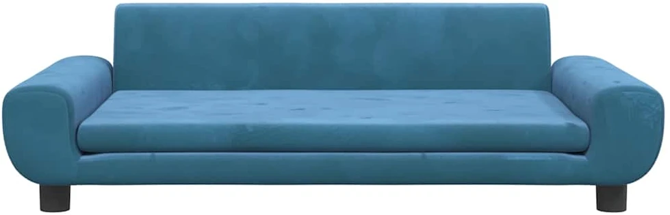 Vaikiška sofa, mėlynos spalvos, 100x54x33cm, aksomas