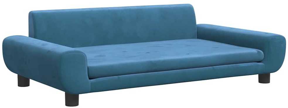 Vaikiška sofa, mėlynos spalvos, 100x54x33cm, aksomas