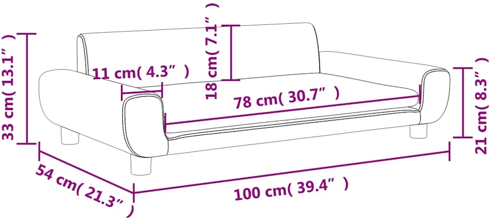 Vaikiška sofa, mėlynos spalvos, 100x54x33cm, aksomas