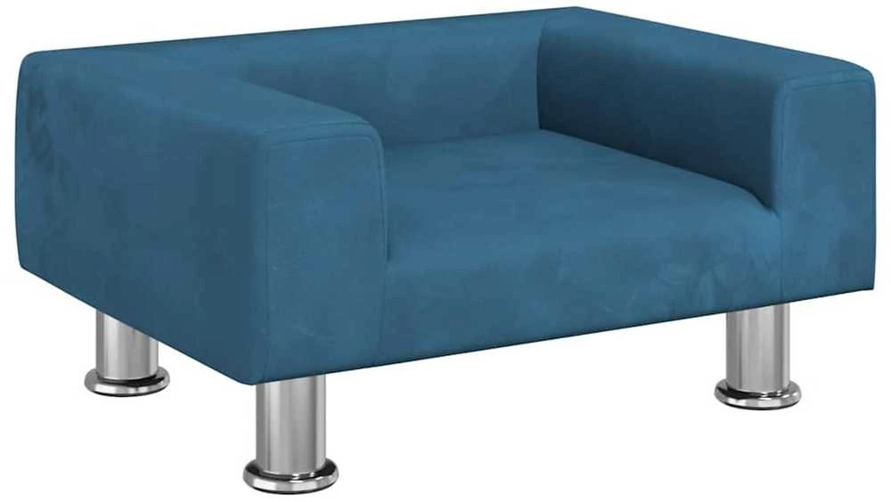Vaikiška sofa, mėlynos spalvos, 50x40x26,5cm, aksomas