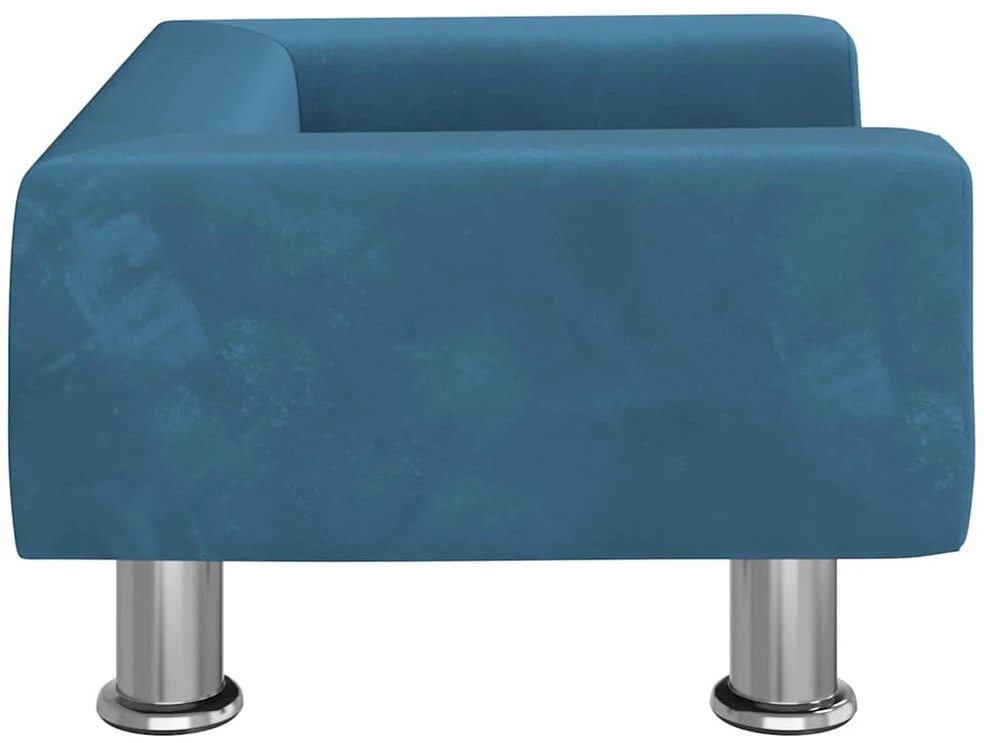 Vaikiška sofa, mėlynos spalvos, 50x40x26,5cm, aksomas