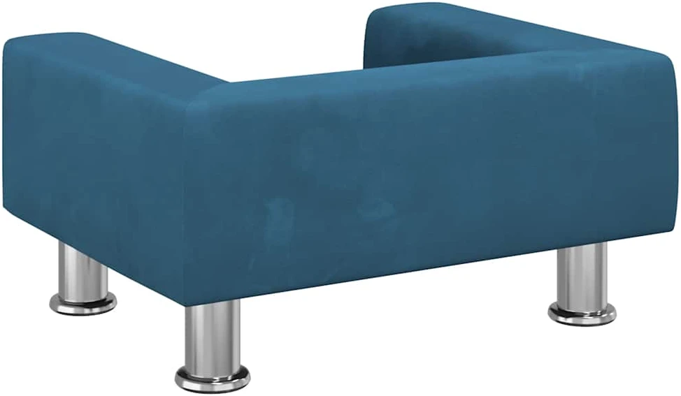 Vaikiška sofa, mėlynos spalvos, 50x40x26,5cm, aksomas