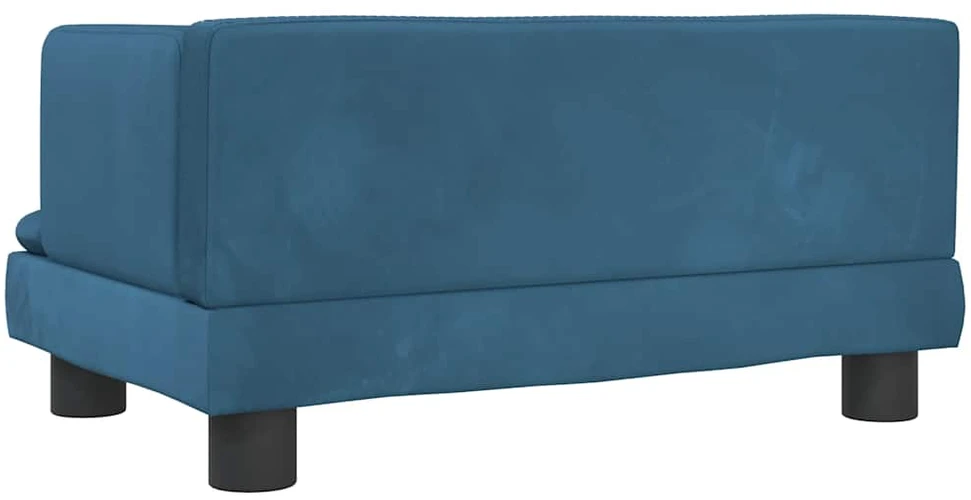Vaikiška sofa, mėlynos spalvos, 60x40x30cm, aksomas