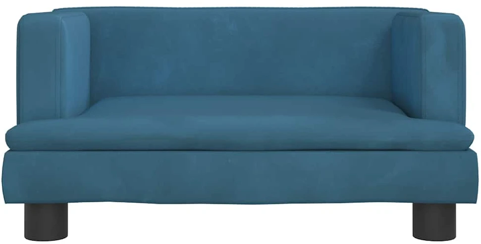 Vaikiška sofa, mėlynos spalvos, 60x40x30cm, aksomas