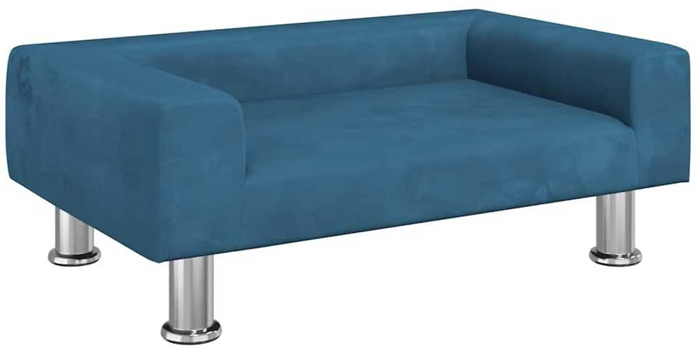 Vaikiška sofa, mėlynos spalvos, 70x45x26,5cm, aksomas