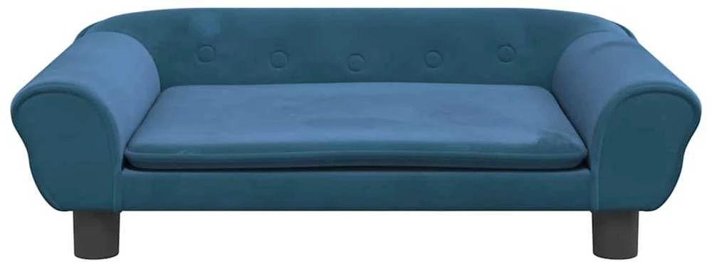 Vaikiška sofa, mėlynos spalvos, 70x45x26cm, aksomas