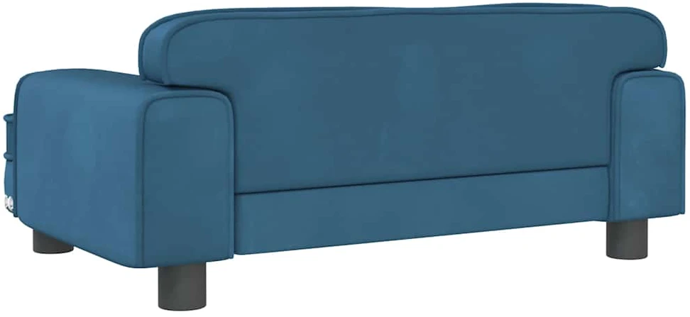 Vaikiška sofa, mėlynos spalvos, 70x45x30cm, aksomas
