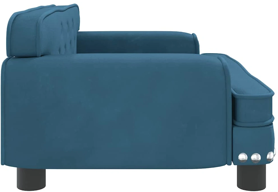 Vaikiška sofa, mėlynos spalvos, 70x45x30cm, aksomas