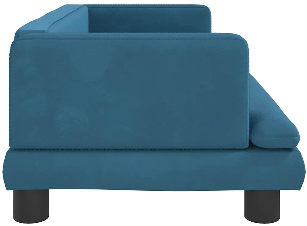 Vaikiška sofa, mėlynos spalvos, 80x45x30cm, aksomas
