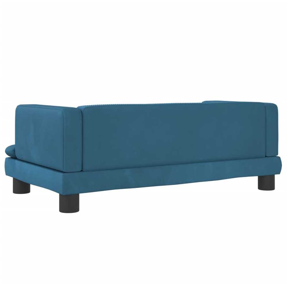 Vaikiška sofa, mėlynos spalvos, 80x45x30cm, aksomas