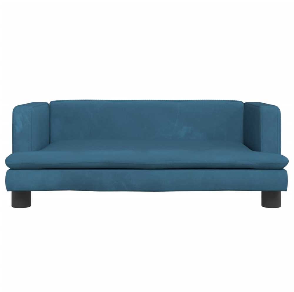 Vaikiška sofa, mėlynos spalvos, 80x45x30cm, aksomas