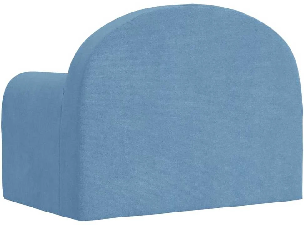 Vaikiška sofa, mėlynos spalvos, minkštas pliušas