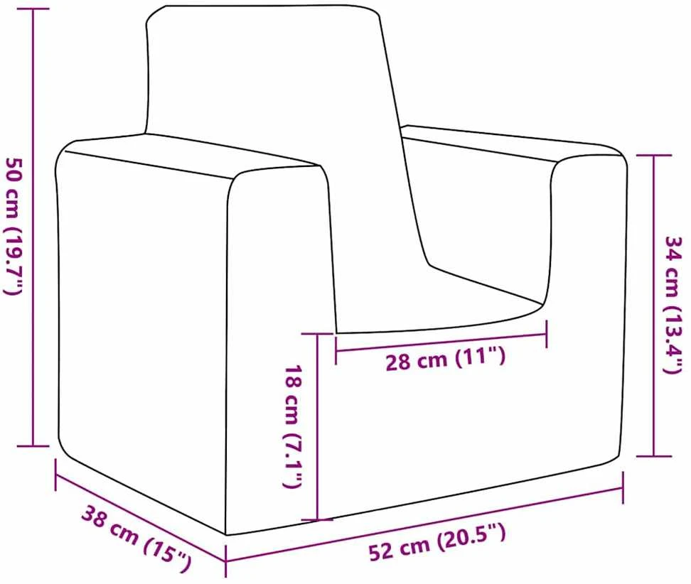 Vaikiška sofa, mėlynos spalvos, minkštas pliušas