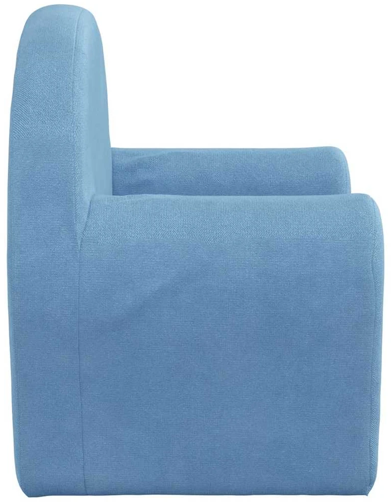 Vaikiška sofa, mėlynos spalvos, minkštas pliušas