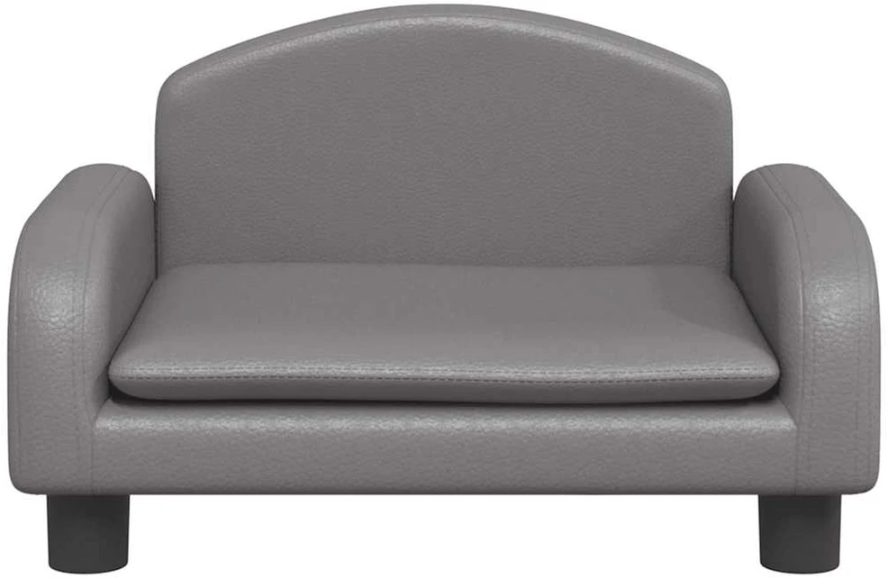 Vaikiška sofa, pilkos spalvos, 50x40x30 cm, dirbtinė oda