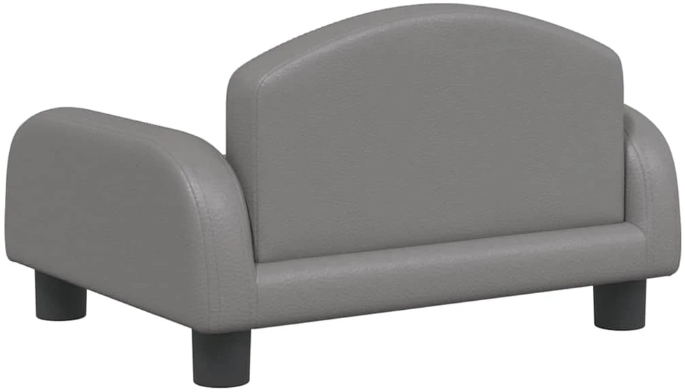 Vaikiška sofa, pilkos spalvos, 50x40x30 cm, dirbtinė oda