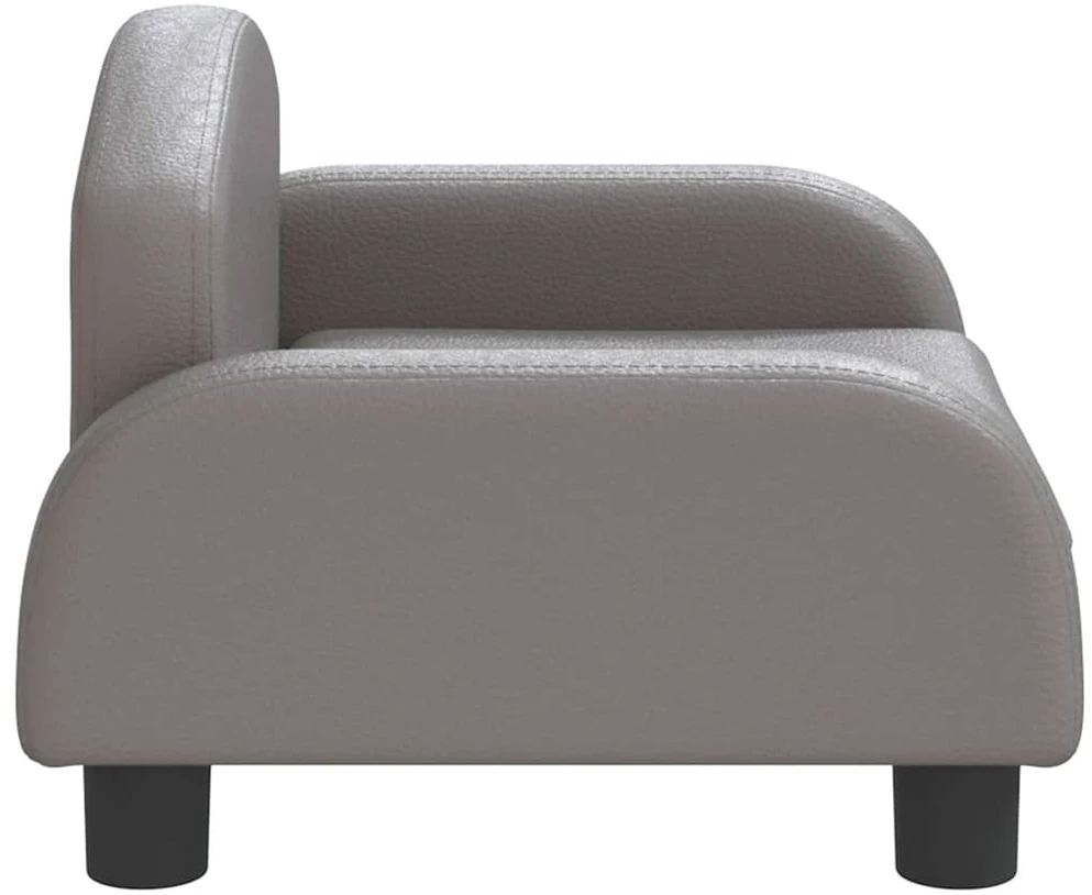 Vaikiška sofa, pilkos spalvos, 50x40x30 cm, dirbtinė oda