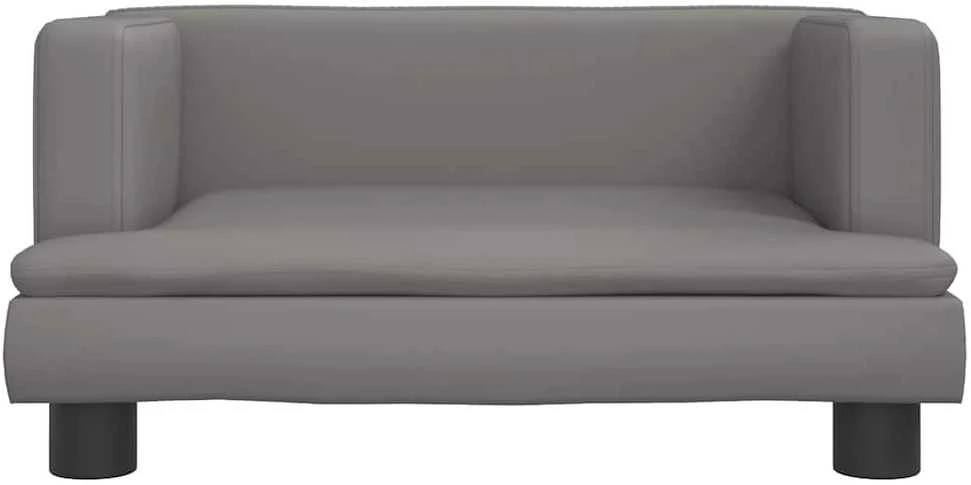 Vaikiška sofa, pilkos spalvos, 60x40x30cm, dirbtinė oda