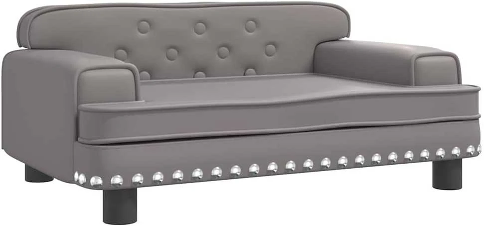 Vaikiška sofa, pilkos spalvos, 70x45x30cm, dirbtinė oda