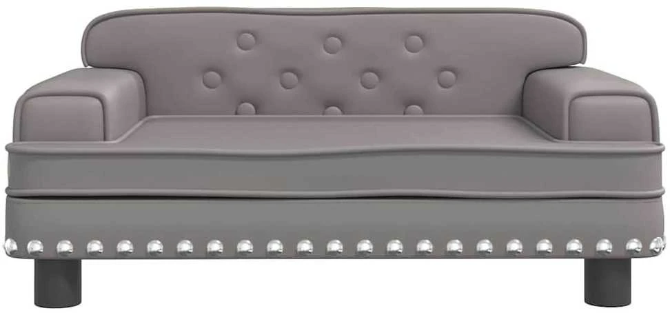 Vaikiška sofa, pilkos spalvos, 70x45x30cm, dirbtinė oda
