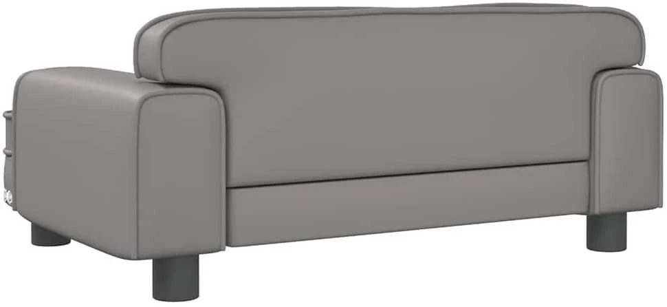 Vaikiška sofa, pilkos spalvos, 70x45x30cm, dirbtinė oda