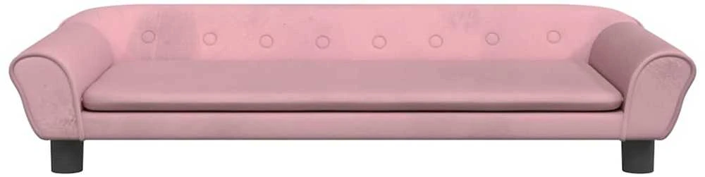 Vaikiška sofa, rožinės spalvos, 100x50x26cm, aksomas