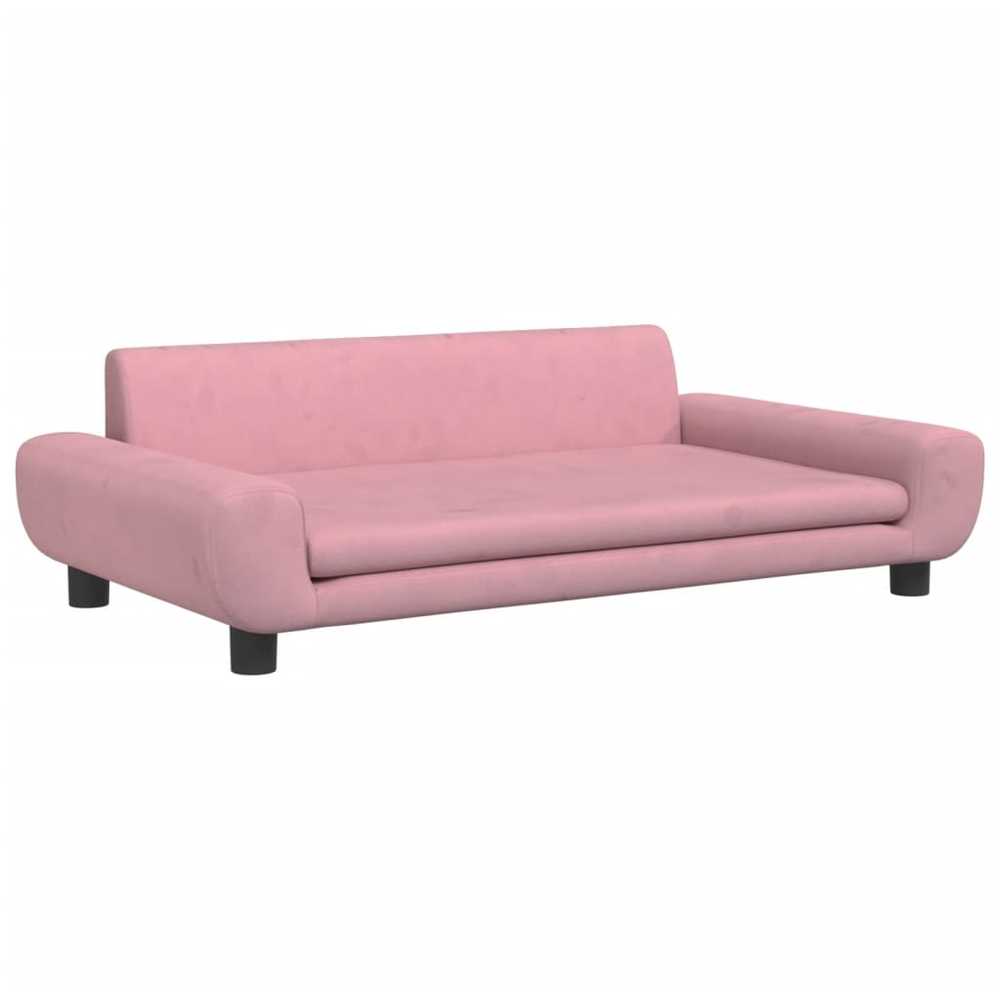 Vaikiška sofa, rožinės spalvos, 100x54x33cm, aksomas