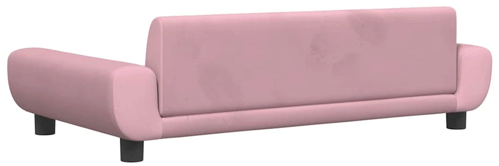 Vaikiška sofa, rožinės spalvos, 100x54x33cm, aksomas