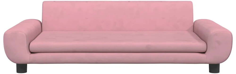 Vaikiška sofa, rožinės spalvos, 100x54x33cm, aksomas