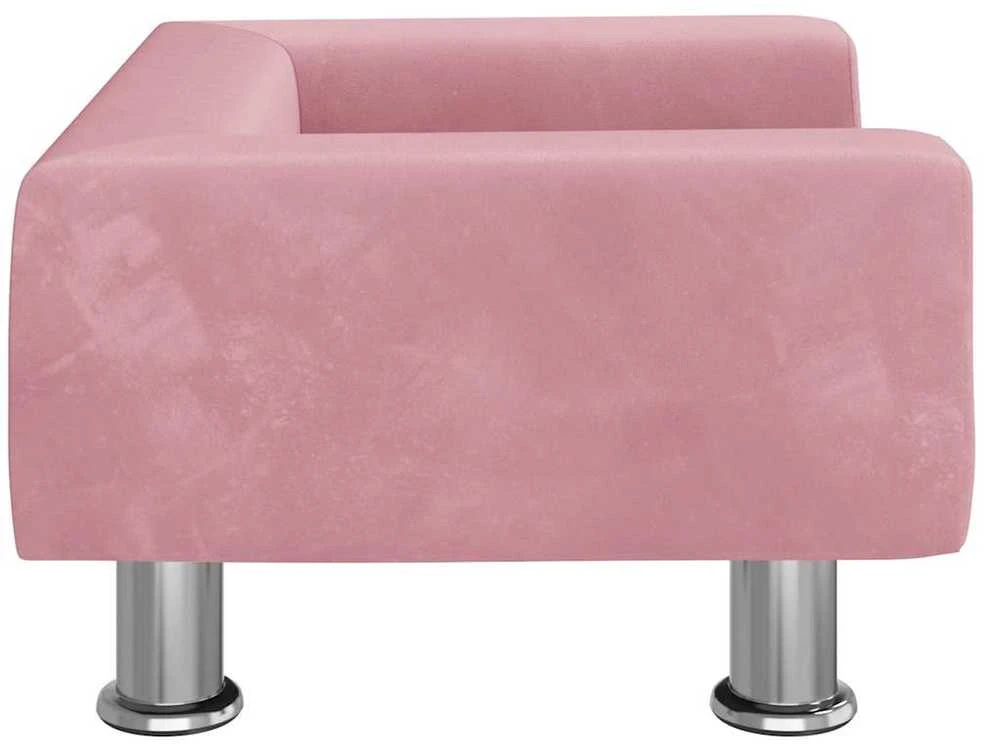Vaikiška sofa, rožinės spalvos, 50x40x26,5cm, aksomas