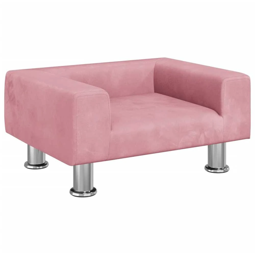 Vaikiška sofa, rožinės spalvos, 50x40x26,5cm, aksomas