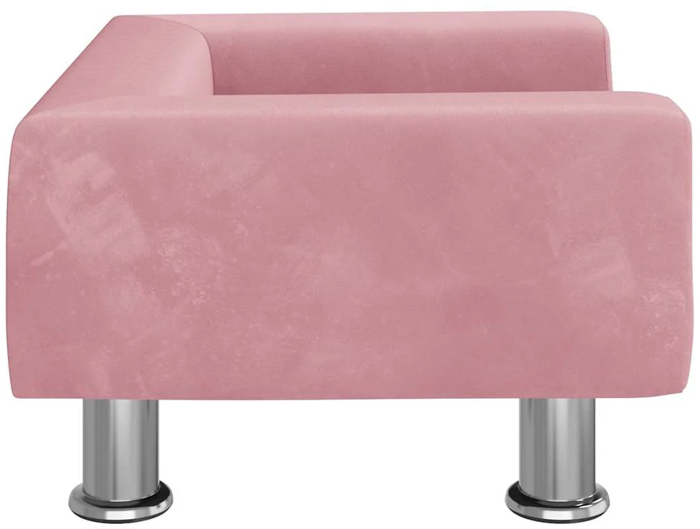 Vaikiška sofa, rožinės spalvos, 50x40x26,5cm, aksomas