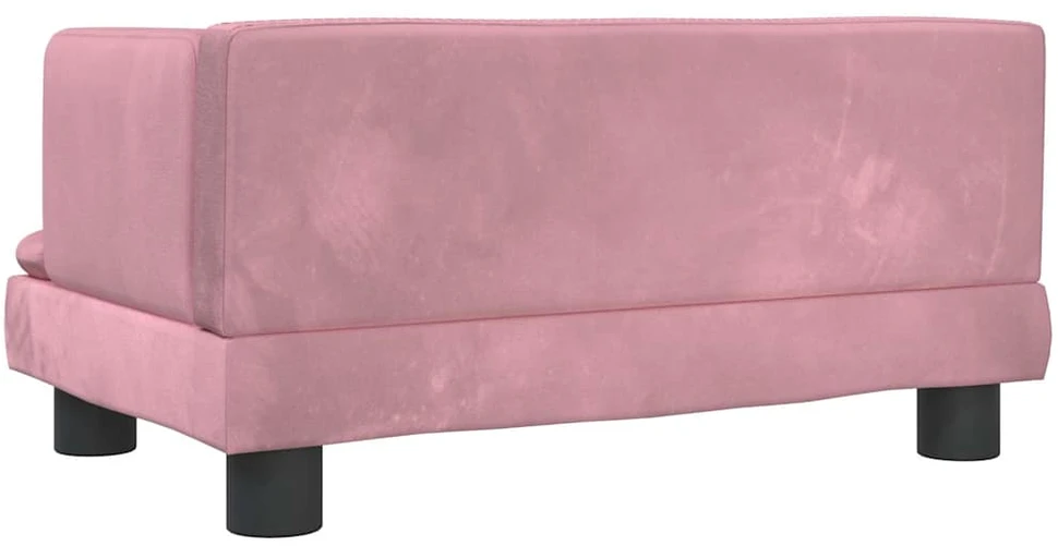 Vaikiška sofa, rožinės spalvos, 60x40x30cm, aksomas