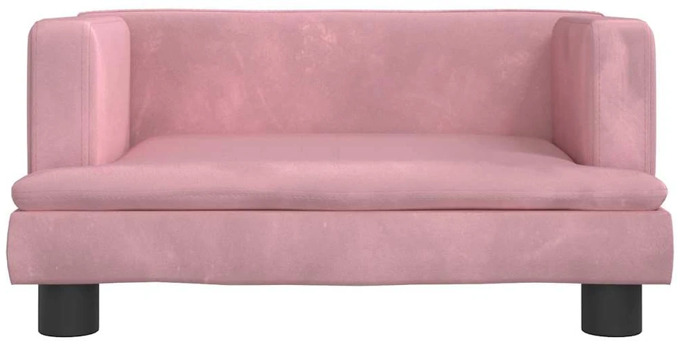 Vaikiška sofa, rožinės spalvos, 60x40x30cm, aksomas