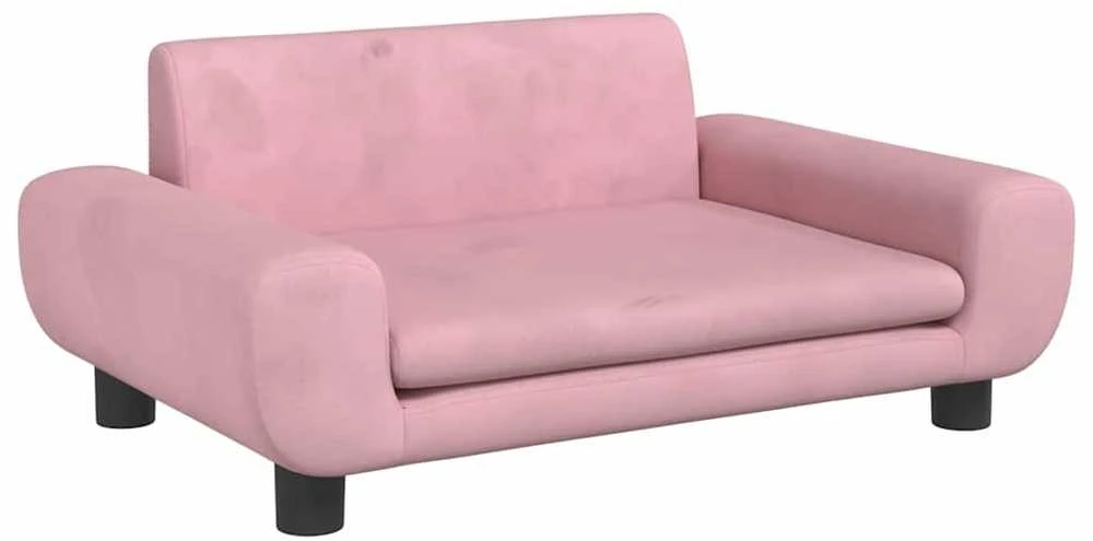 Vaikiška sofa, rožinės spalvos, 70x45x33cm, aksomas