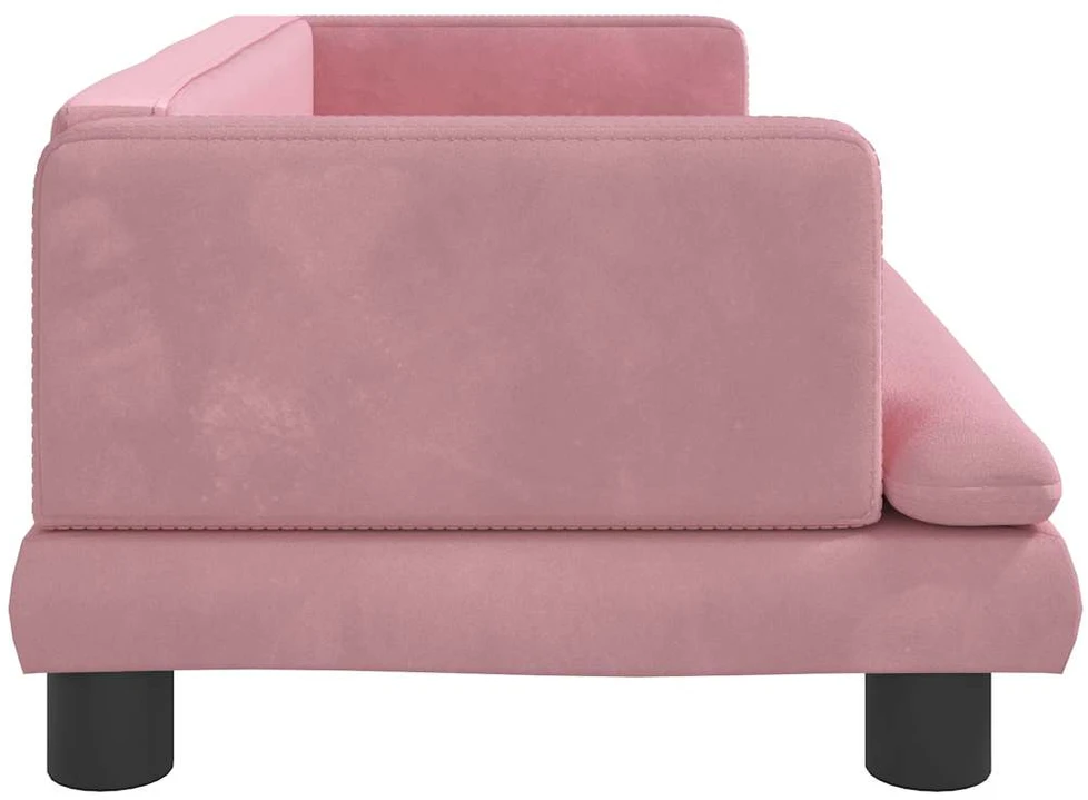 Vaikiška sofa, rožinės spalvos, 80x45x30cm, aksomas