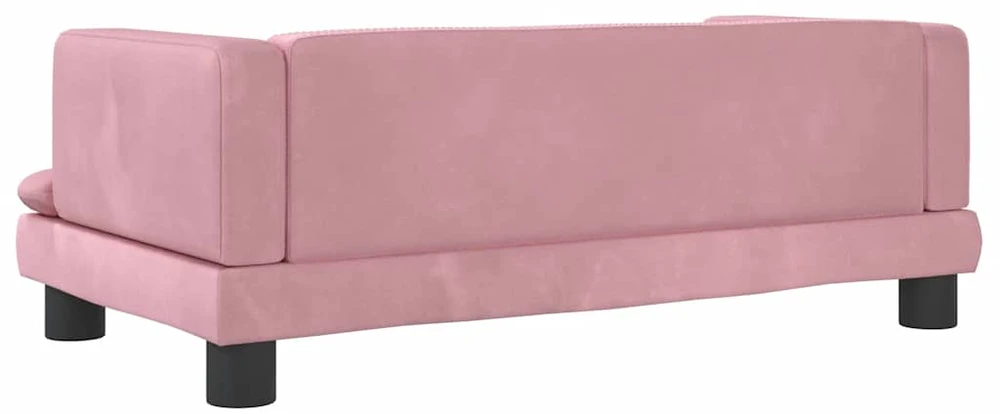 Vaikiška sofa, rožinės spalvos, 80x45x30cm, aksomas