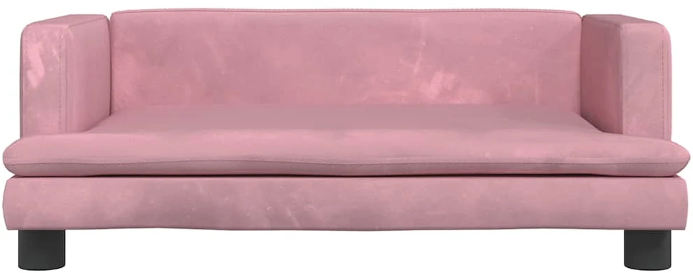 Vaikiška sofa, rožinės spalvos, 80x45x30cm, aksomas