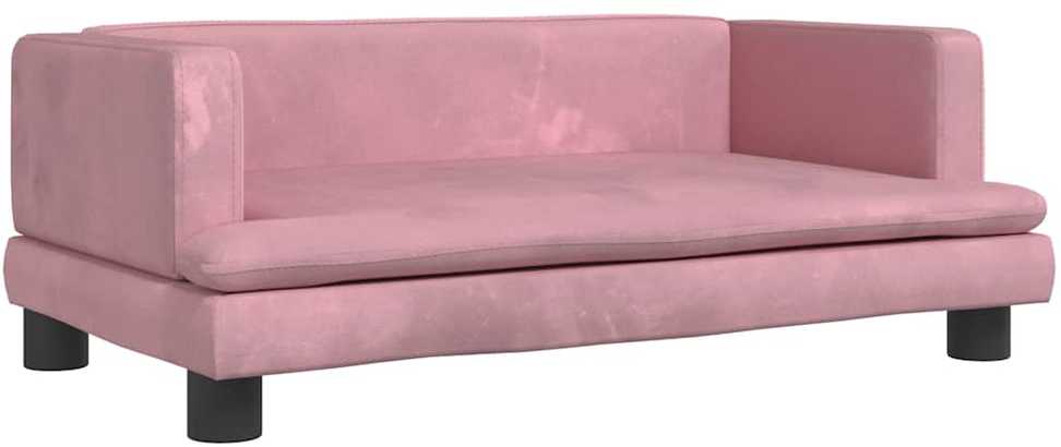 Vaikiška sofa, rožinės spalvos, 80x45x30cm, aksomas