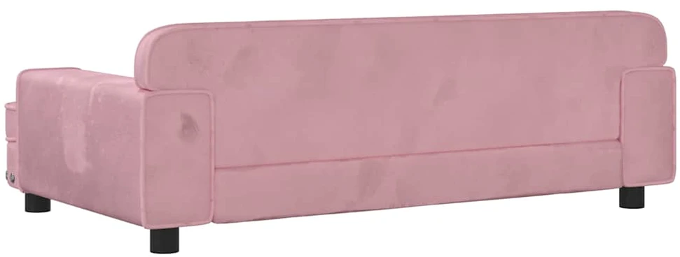 Vaikiška sofa, rožinės spalvos, 90x53x30cm, aksomas