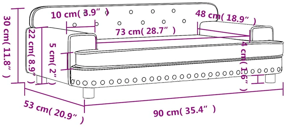 Vaikiška sofa, rožinės spalvos, 90x53x30cm, aksomas
