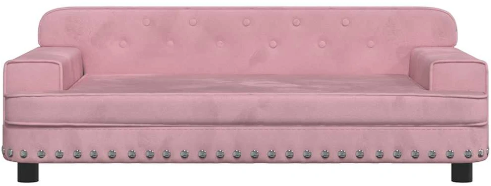Vaikiška sofa, rožinės spalvos, 90x53x30cm, aksomas