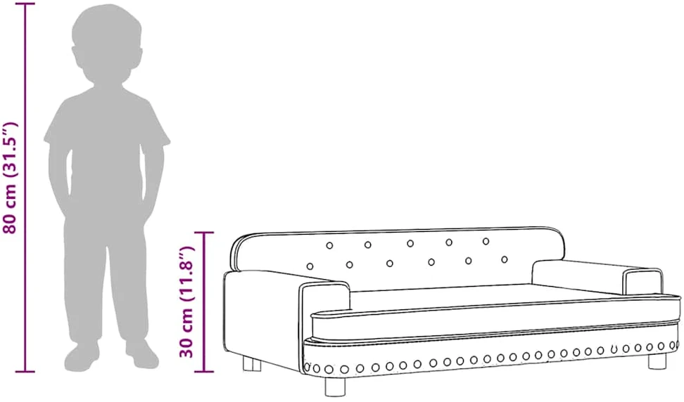Vaikiška sofa, rožinės spalvos, 90x53x30cm, aksomas