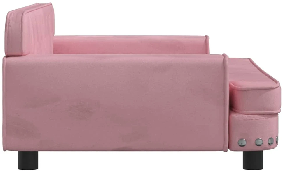 Vaikiška sofa, rožinės spalvos, 90x53x30cm, aksomas