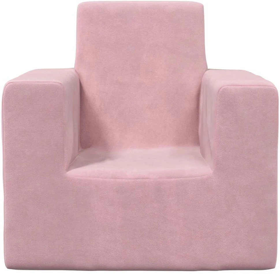 Vaikiška sofa, rožinės spalvos, minkštas pliušas