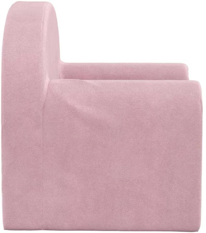 Vaikiška sofa, rožinės spalvos, minkštas pliušas